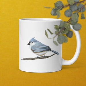 Tufted Titmouse Bird Nerd Mug, Gift for bird lovers, birder mugs, birder gift ideas