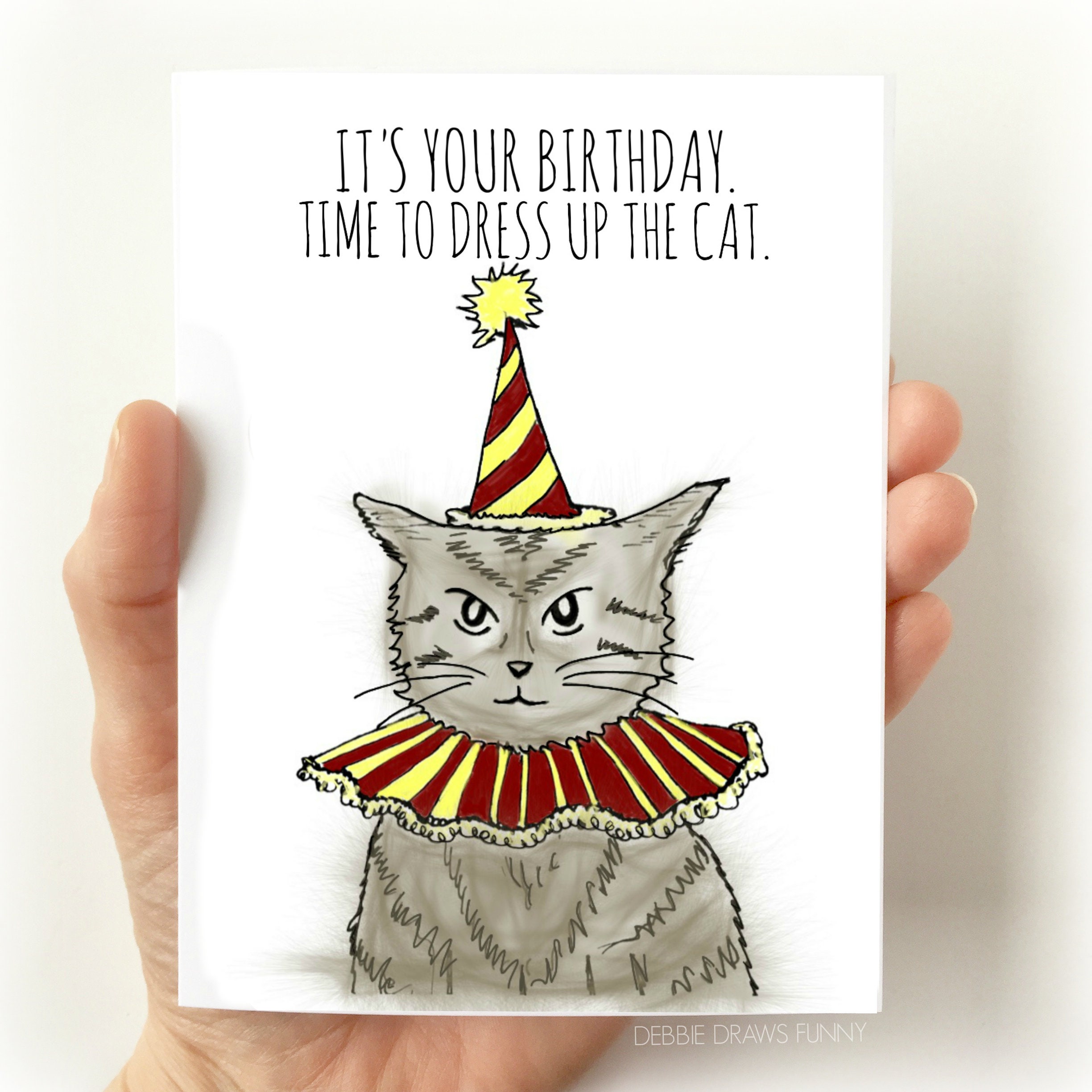 Cat Lady Birthday Card Funny Birthday Card Cat Birthday Etsy