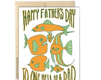 One Hell of A Dad, Funny Fathers Day Cards from Kids, Funny Birthday Card for Dad, Fathers Day Card from Son Daughter, Gift For Dad