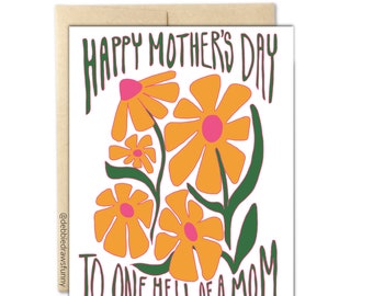 One Hell of a Mom, Funny Mothers Day Card, Funny Card for Mom, Mothers Day Card from Daughter, Mothers Day Card from Husband, from Friend