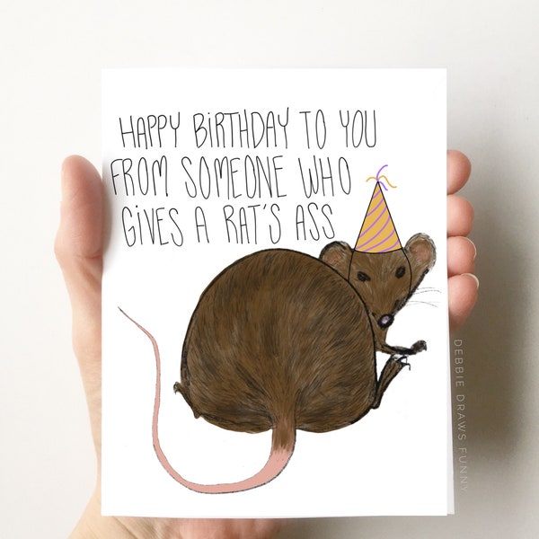 Rat's Ass Birthday Card, Funny Birthday Card, Boyfriend Birthday Card, Dad Birthday Card, Brother Birthday Card, Sister Birthday Card