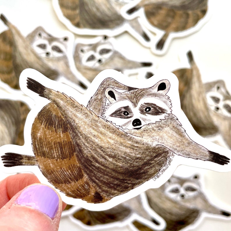 Sexy Raccoon Sticker, Raccoon Sticker Funny, Water Bottle Stickers, Funny Phone Case Sticker, Funny Laptop Stickers image 1