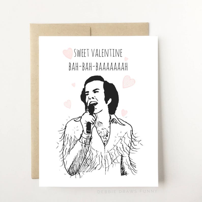 Neil Diamond Parody Sweet Valentine Card, Funny Valentine Gift, Funny Valentines card, valentine card for boyfriend girlfriend best friend image 1