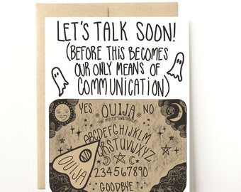 Let's Talk Soon Card, Funny Miss You Card for Paranormal Lover, Long Distance Card Funny,Funny Keep In Touch Card, Cards For Friends