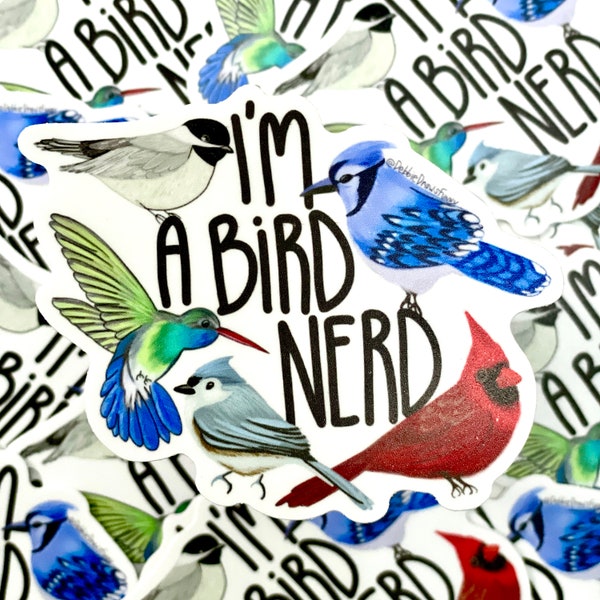 Bird Nerd Vinyl Sticker, School Sticker, Kids Stickers, Teacher Stickers, Funny Sticker, Laptop Sticker, Water Bottle Sticker
