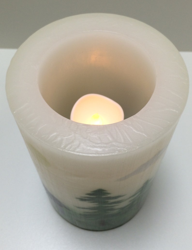 Flameless Candles Home Decor Deer In Meadow Hand Painted Hurricane Candle Artistic Design