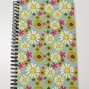 Hand Drawn Montana Flowers/ Designer Notebook/ 8.5 x 5.5 Lined Pages/ Great for carrying with you