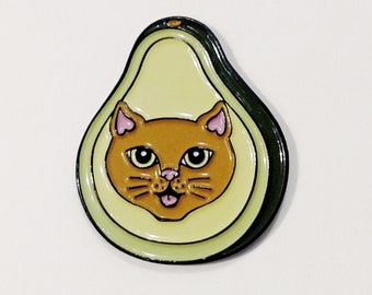 avoCATo Avocado Cat enamel pin badge