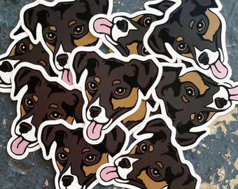 Dog doggie rat terrier Jack Russell mutt face charity item dog rescue vinyl sticker decal