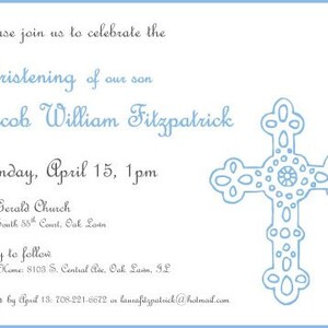 Baptism Invitation Printable- 5x7 Blue