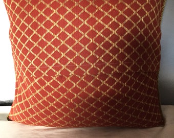 Burgandy and gole corded pillow covers