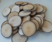 50 Blank White Tree Branch slices,Drilled - Tags Supplies - Wedding Supplies - 3,5 - 4,5 inches in diameter