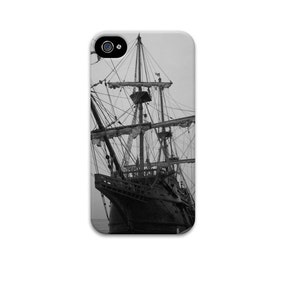 Pirate Ship iphone 8 case, Black and White iphone 7 case, Spanish Galleon ship, nautical iphone case, mens iphone case, iphone se case