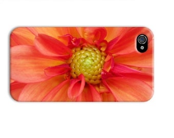 Orange and Pink Dahlia iphone 8 case, Flower iphone 7 case, summer iphone 6 case, unique iphone 4 case, floral iphone 5 case, womens iphone