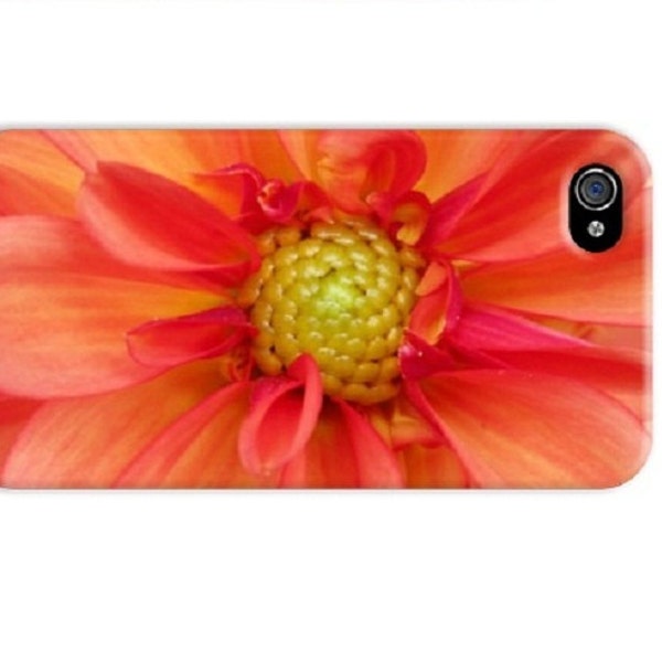 Orange and Pink Dahlia iphone 8 case, Flower iphone 7 case, summer iphone 6 case, unique iphone 4 case, floral iphone 5 case, womens iphone