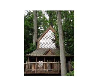 8X10 Treehouse Photo, Canopy Cathedral Treehouse Photography, Landscape Photography, Longwood Gardens, Treehouse Masters, Norwegian Church