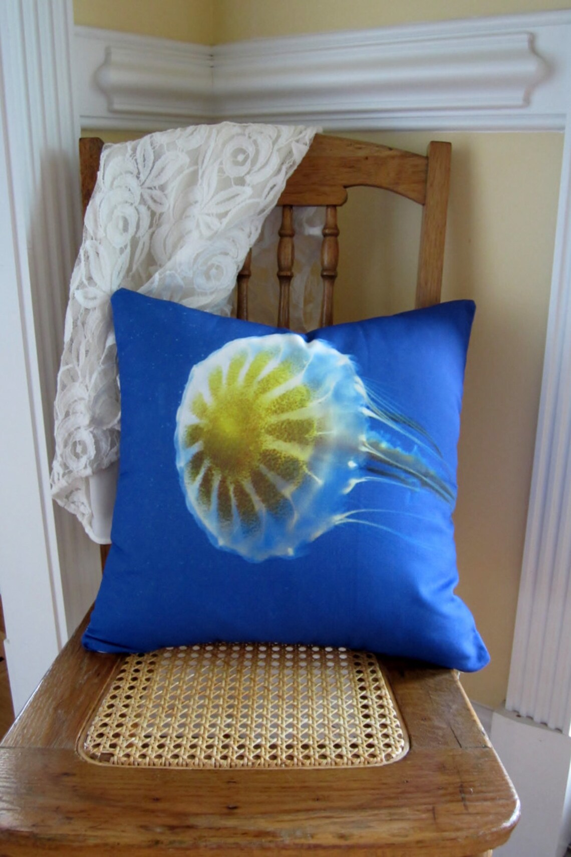 Moss Pillow, Waterfall Pillow, Green Pillow Cover, Enchanted Forest