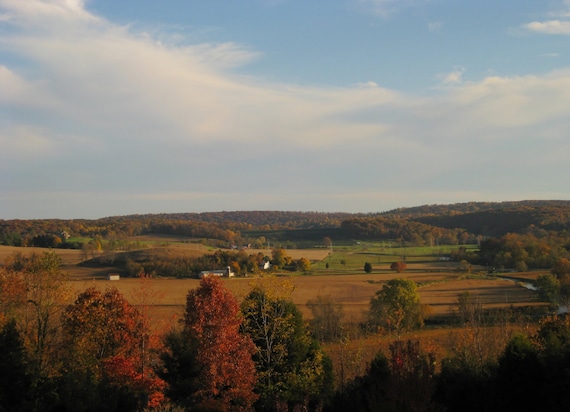 Fall Landscape 8X10 Photo, Fall Colors, Fall Foliage, Farm Landscape, Countryside, Rolling Hills, Valley,Rural Landscape, Rustic Home Decor