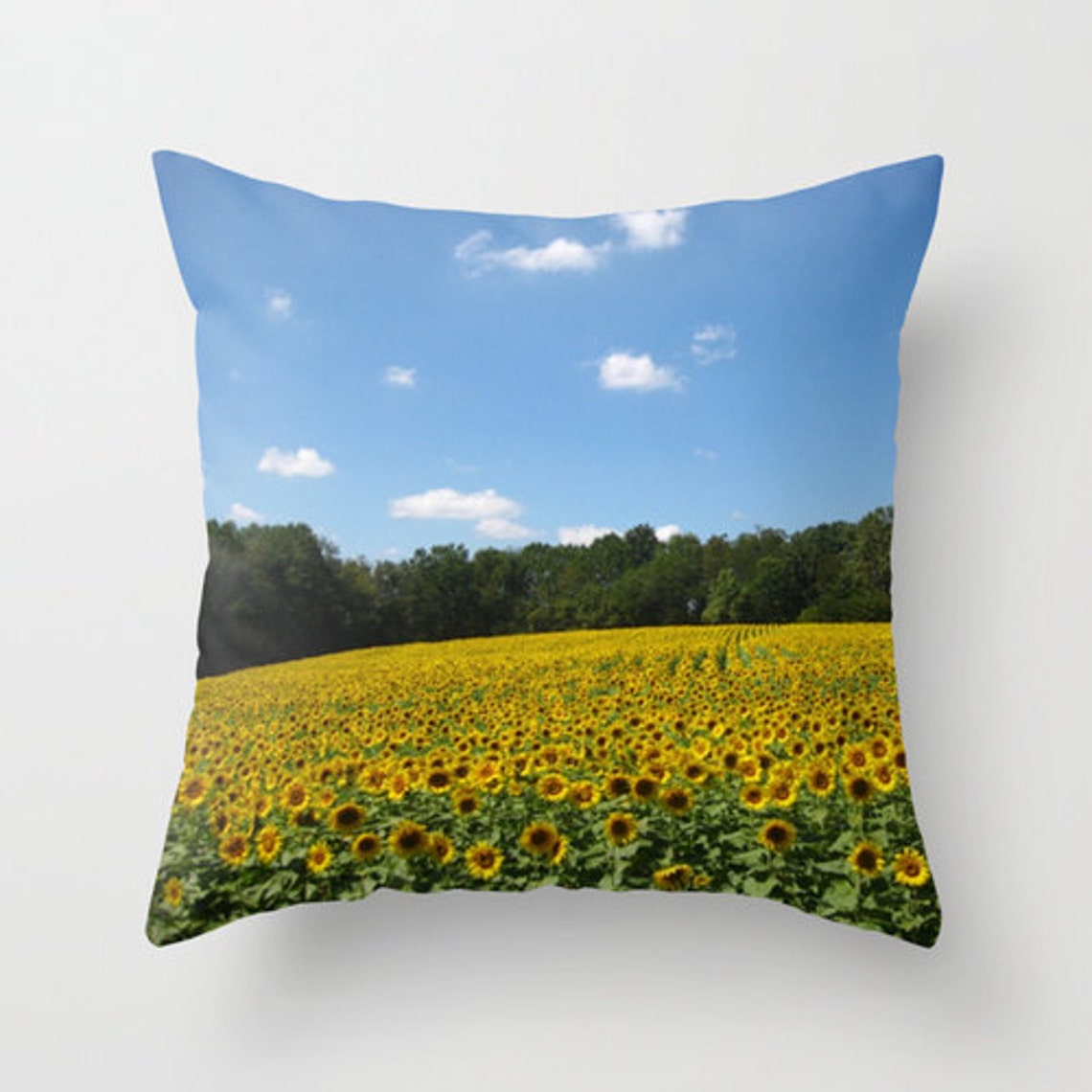 Sunflower Pillow Country Pillow Floral Pillowcase Nature Etsy