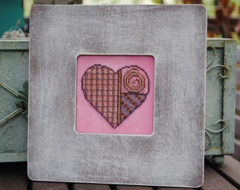 Valentine Cross Stitch Instant Download Pattern "Eternal Love" Counted Embroidery Chart. Heart Romantic Beaded Valentine's Sampler X Stitch