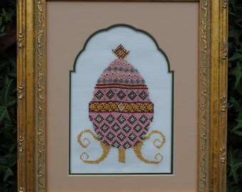 Cross Stitch Instant Download Pattern "Pink Elegance" Counted Embroidery Chart. Ornamental Decorative Egg Design Easter Holiday X Stitch
