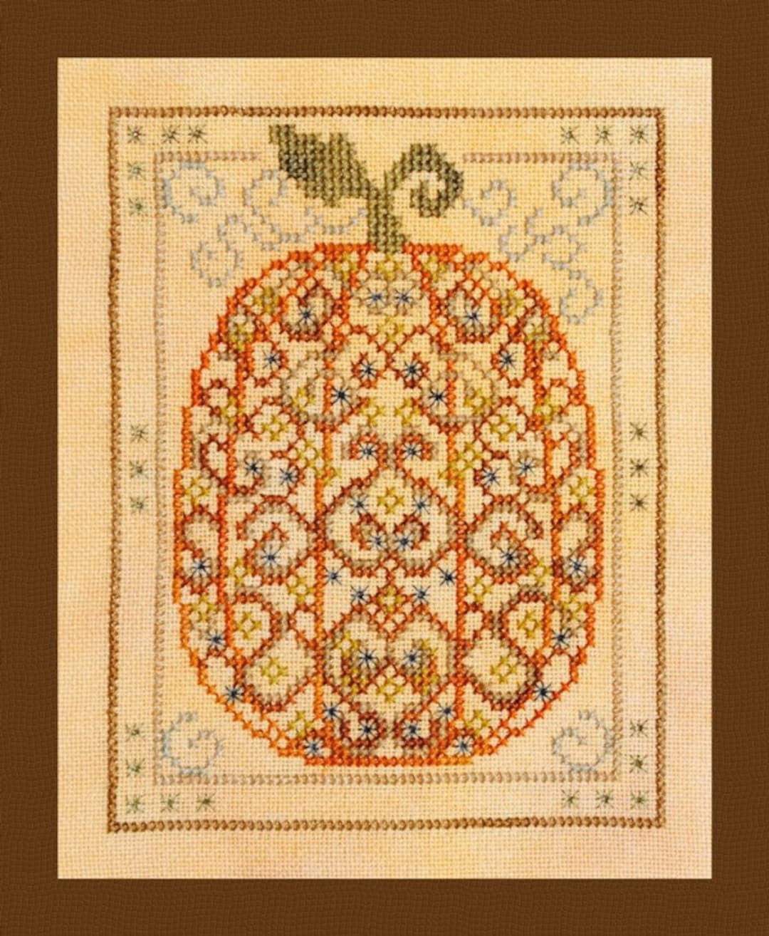 Halloween Cross Stitch Instant Download PDF Pattern Ornamental Pumpkin ...