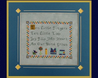 Cross Stitch Instant Dowload PDF Pattern "Little One" Counted Embroidery Chart. Baby Design. Poem. Newborn. X Stitch.