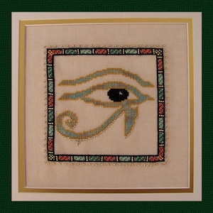 Ancient Egyptian Cross Stitch Instant Download Pattern &quot;Protection&quot;  Counted Embroidery. X Stitch. Horus Eye. Wadjet Eye. DIY Home Decor.