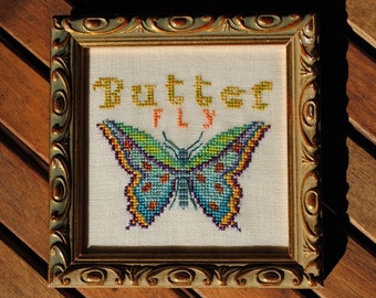 Counted Cross Stitch Instant Download Butterfly Pattern. Butterfly design. Counted Embroidery. X stitch PDF Chart. Needlework Pin cushion