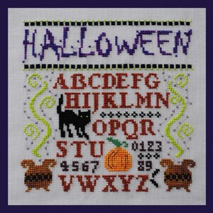 Halloween Cross Stitch Instant Download Pattern &quot;Mini Halloween Sampler&quot; Counted Embroidery Design Hallows Eve Chart X Stitch October Autumn