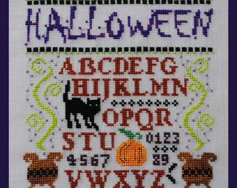 Halloween Cross Stitch Instant Download Pattern "Mini Halloween Sampler" Counted Embroidery Design Hallows Eve Chart X Stitch October Autumn