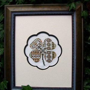 Cross Stitch Instant Download Pattern "Rare Clover" Counted Embroidery Chart. Clover Design. St Patrick's. Ornamental. Beginner X Stitch.