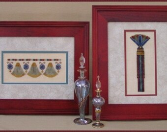 Cross Stitch Instant Download "Egyptian Duo" Ancient Egyptian Design Pattern. Counted Embroidery. Lotus. Papyrus. Fertility. Joy. X Stitch.