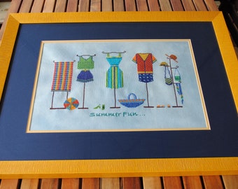 Couture Cross Stitch Téléchargement instantané Pattern Summer Fun! Tableau de broderie compté. Conception d'accessoires de robes. Vitrine X Stitch
