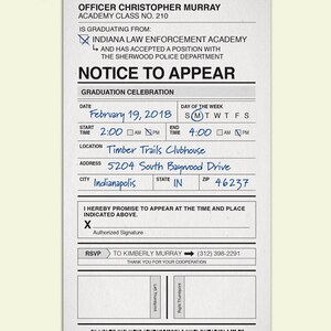 CUSTOMIZATION: Police Citation Postcard - Etsy
