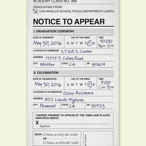 CUSTOMIZATION: Police Citation Postcard - Etsy