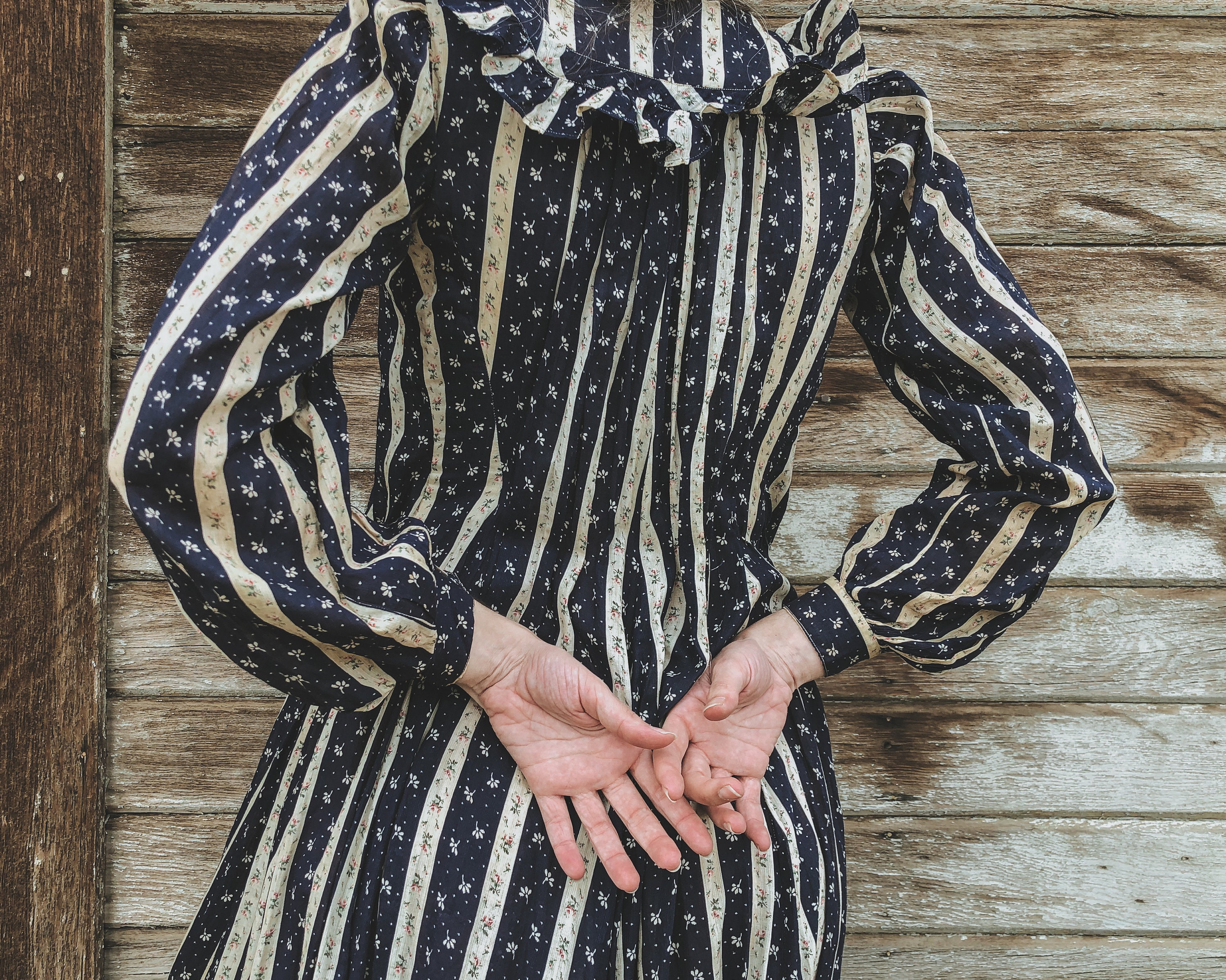 ワンピース 1910s Blue Calico Dress 1910s Blue Calico Dress