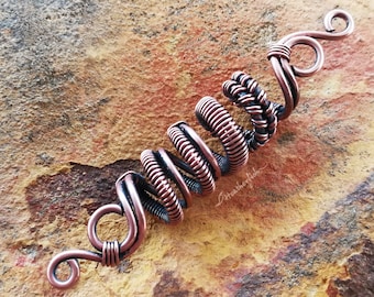 Oxidized Woven Copper Dread Bead, Loc Bead, Made to Order, Please Read Item Details