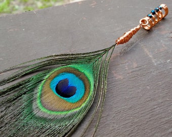 Peacock Feather Loc Jewelry, Dread Bead, Made to Order, Please Read Item Details