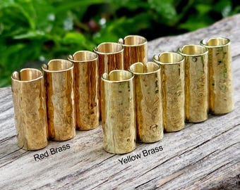 Textured Brass Hair Cuffs, Red or Yellow Brass, Loc Jewelry, Dread Jewelry, Made to Order, Sealed or Raw Metal, Customizable Size