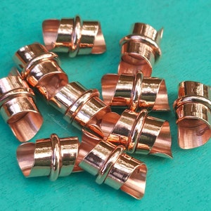 Raw Copper, Stylized Loc Jewelry, Dread Beads, Set of 10, Made to Order, Handmade