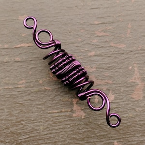 Purple Dread Bead, Loc Jewelry, Woven Wire, Made to Order, Heatherfish Creations
