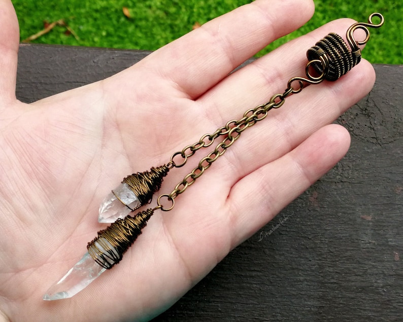 Boho Dread Bead Antique Brass Dreadlock Bead Raw Quartz - Etsy