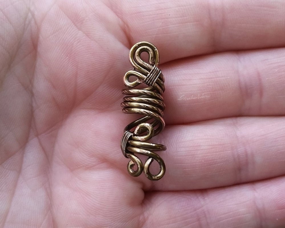 Rustic Tarnished Brass Dread Bead Dreadlock Bead Bohemian Etsy