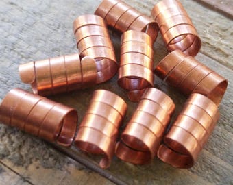 Set of 10, Raw Copper Loc Beads, Dreadlock Beads, Made to Order, Handmade