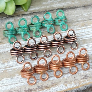 Rustikales Set mit 5 gelöteten Haarperlen, Loks, Dreads, Bärte, Zöpfe, Sie wählen Finish, auf Bestellung gefertigt, bitte Artikeldetails