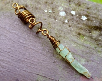 Green Kyanite Dread Bead, Loc Jewelry, Kryptonite Jewelry, Made to Order, Please Read Item Description