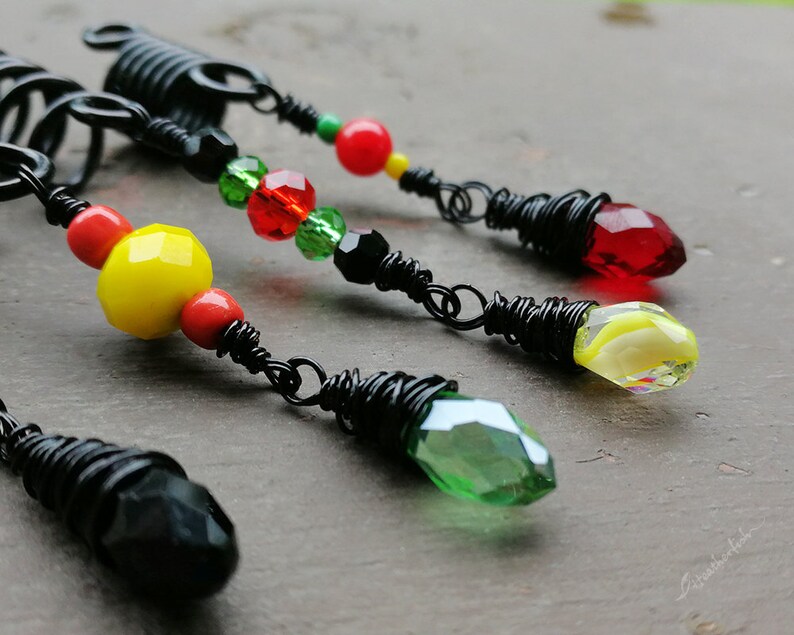Rasta Loc Beads Set of 4 Rasta Dread Beads Rasta Hair Etsy