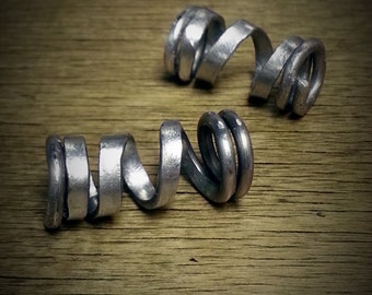 Hammered Dread Beads, Loc Jewelry, Set of 2, Varied Lengths, Made to Order, Please Read Item Details