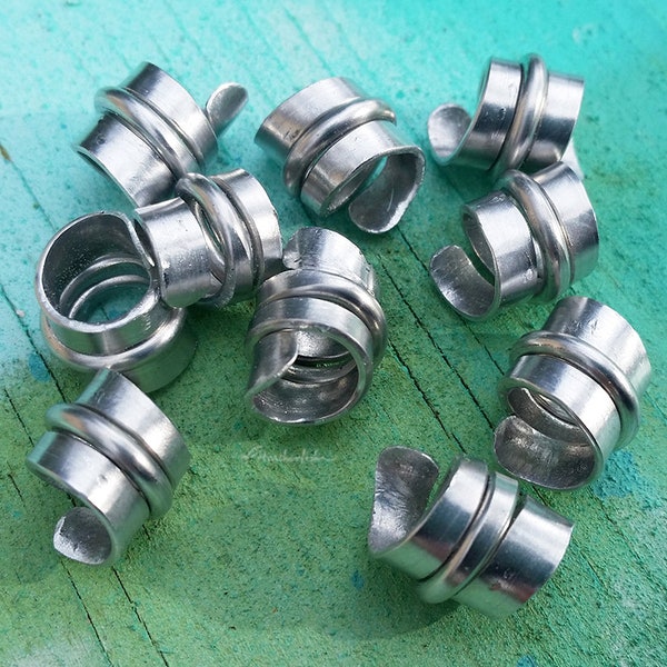 Stylized Aluminum Dreadlock Beads, Loc Jewelry, Set of 10, Made to Order